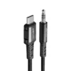 un adaptador color negro de la marca acefast de USB-C a jack 3.5 mm macho auxiliar