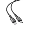 un cable de carga rápida color negro USB-C a USB-C