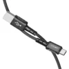 un cable de carga rápida color negro USB-A a USB-C 2