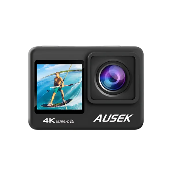 una camara deportiva de la marca ausek modelo Q60TR con calidad 4k