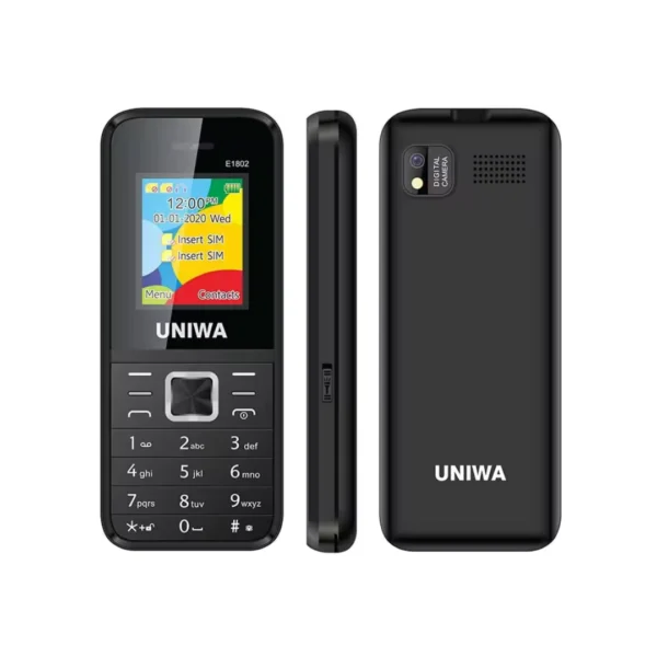 un teléfono básico UNIWA E1802 en color negro 2