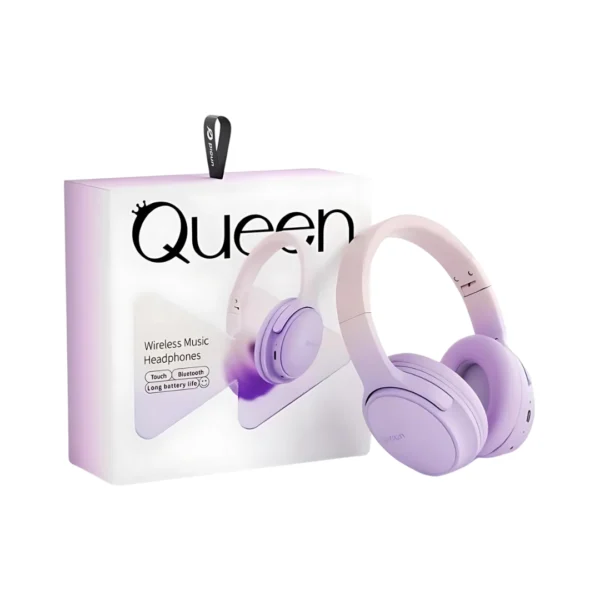 audífonos inalambricos tipo casco color morado de la marca picun modelo queen 2