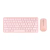 combo de teclado y mouse inalámbrico rosado