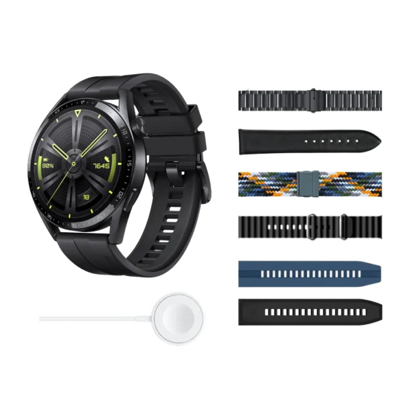 un kit 4 pro suite de smartwatch negro redondo con seis brazaletes 2