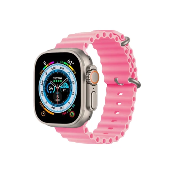 un smartwatch color rosado modelo x9 plus