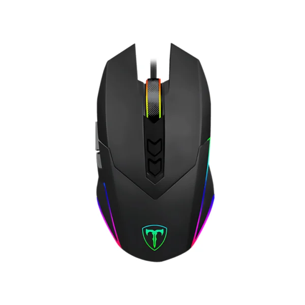 un mouse color negro con luces led lance corporal t-tgm107 t dagger