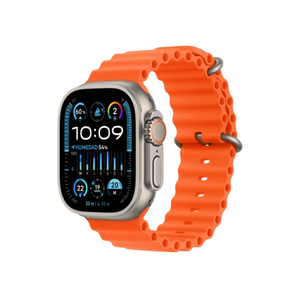 un smartwatch premium cuadrado modelo hello 3+ en color naranja