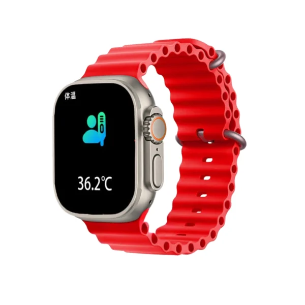 un smartwatch modelo t10 ultra en color rojo