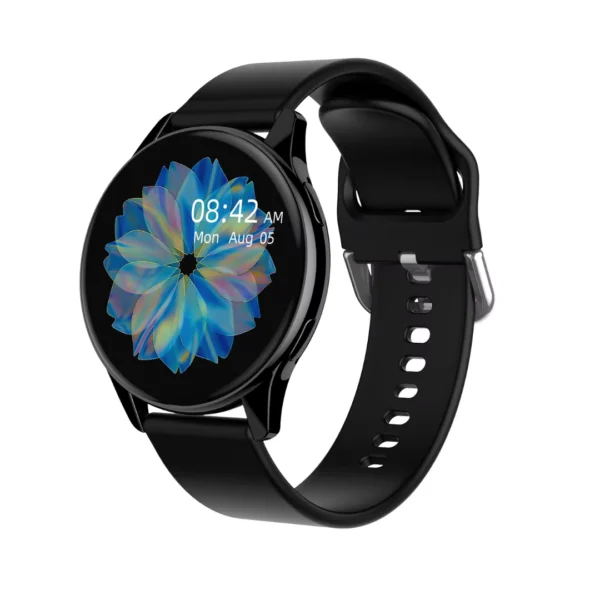 un smartwatch redondo modelo t2 pro en color negro