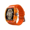 un smartwatch semitransparente modelo YD5 color naranja