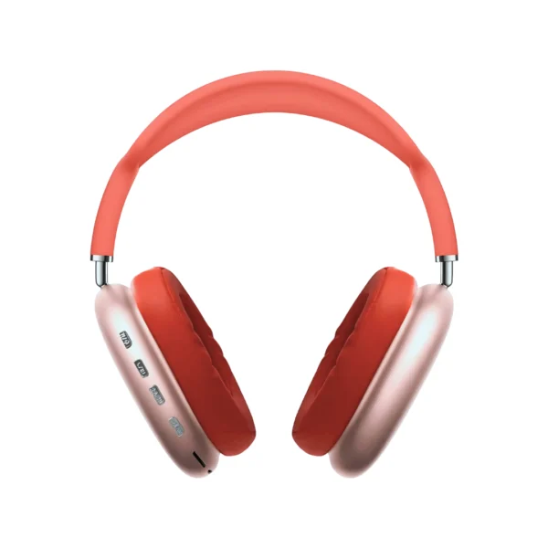 unos audífonos bluetooth de conexión inalámbrica modelo p9 en color rojo 2