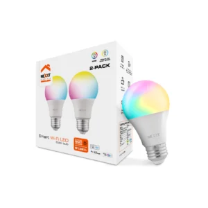 dos bombillos o focos smart de la marca nexxt con opción de luz RGB