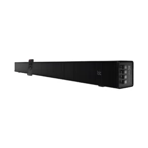 una barra de sonido color negro de la marca klip xtreme modelo kbs-001 de 32 pulgadas con su control