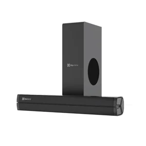 Una barra de sonido con su subwoofer de la marca Klip Xtreme Modelo KSB-050 en color negro