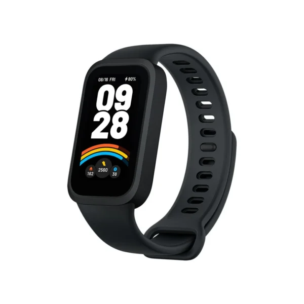 Una banda deportiva de la marca Xiaomi modelo smartband 9 active en color negro