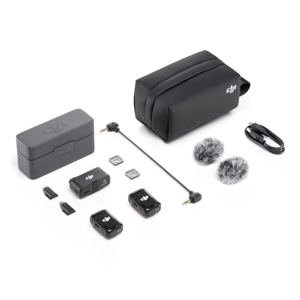 un kit de microfono de solapa profesional dji mic 2