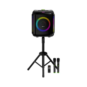 Parlante Portátil Klip Xtreme KLS-653 Bluetooth con Trípode y 2 Micrófonos Inalámbricos